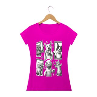 Nome do produto Camiseta Baby Long Quality –Gatos e cachorro Coletânea III