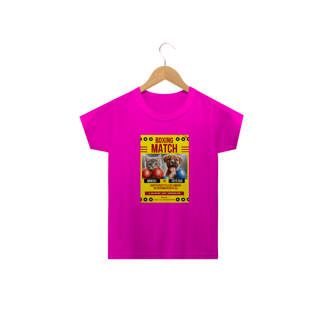 Nome do produto Camiseta Classic Infantil 2a/14a - Boxe GatoXCão Peso Pulga -Amarelo