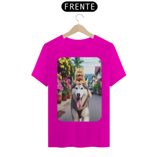 Nome do produto T-Shirt Classic - Camiseta Gatos e Husky