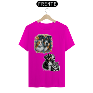 Nome do produto T-Shirt Classic -  Gato e o cão- Amizades 