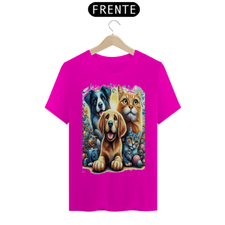 Nome do produto T- shirt Classic -  Amigos para sempre - Gatos e Cães