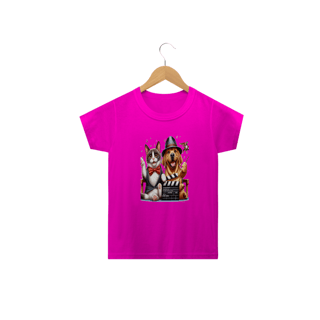 Nome do produto Camiseta Classic Infantil 2a/14a - Gato e cachorro claquete 