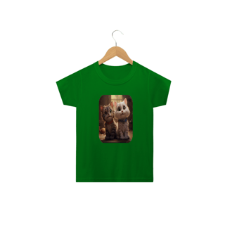 Nome do produto Camiseta Classic Infantil 2a/14a - Camiseta para Garotada 2 gatinhos