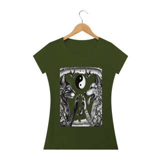 Nome do produto Camiseta Baby Long Quality -Harmonia Gato e Cão