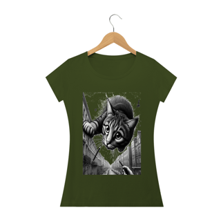 Nome do produto Camiseta Baby Long Quality - Gato saindo do céu