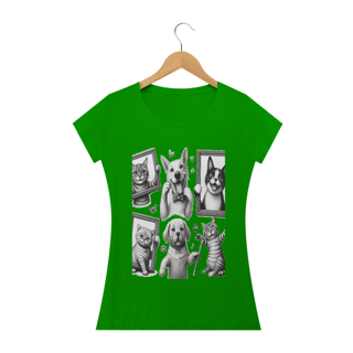 Nome do produto Camiseta Baby Long Classic -Gatos e cachorro Coletânea III