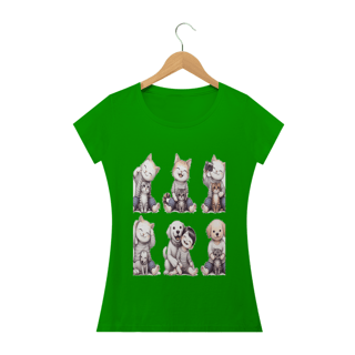 Nome do produto Camiseta Baby Classic Long- Camiseta coletânea bebê gatos e cachorro