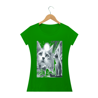Nome do produto Camiseta Baby Long Quality –Gato ao Luar
