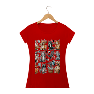 Nome do produto Camiseta Baby Long Classic -Gatos e cachorro Coletânea II