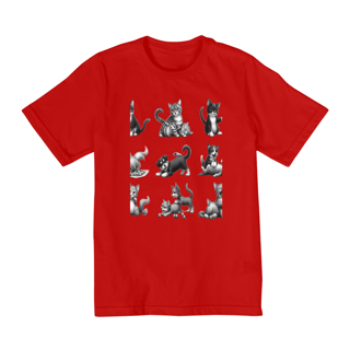Camiseta Quality Infantil 2a/8a -Camiseta Gatos e cachorro Coletânea
