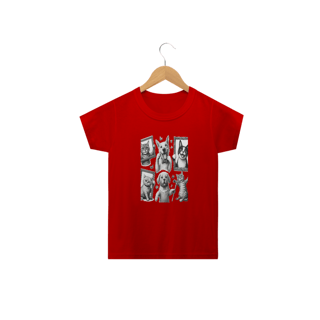 Nome do produto Camiseta Classic Infantil 2a/14a - Camiseta Gatos e cachorro Coletânea III