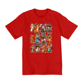 Camiseta Quality Infantil 10a/14a - Camiseta Gatos e cachorro Coletânea IV