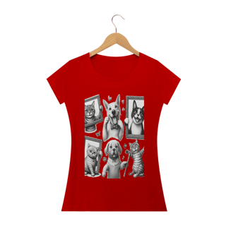 Nome do produto Camiseta Baby Long Classic -Gatos e cachorro Coletânea III