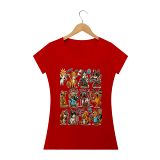 Nome do produto Camiseta Baby Long Classic -Gatos e cachorro Coletânea IV