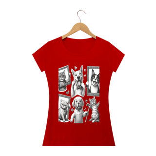 Nome do produto Camiseta Baby Long Quality –Gatos e cachorro Coletânea III
