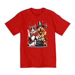 Nome do produto Camiseta Quality Infantil 10a/14a- Gato e cachorro 