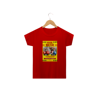 Nome do produto Camiseta Classic Infantil 2a/14a - Boxe GatoXCão Peso Pulga -Amarelo