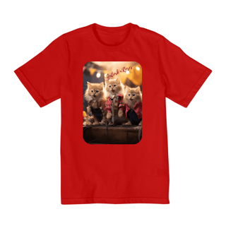 Nome do produto Camiseta Quality Infantil 2a/8a - Gato -Banda Gatork'n' Roses