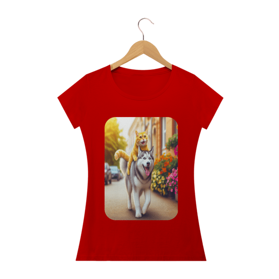Camiseta Baby Classic Long- Camiseta Gatos e Husky