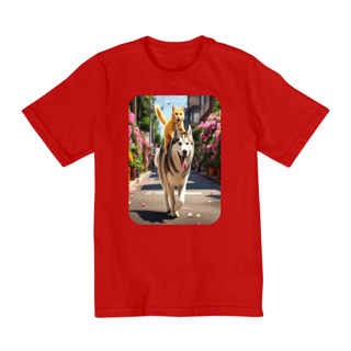 Nome do produto Camiseta Quality Infantil 10a/14a - Camiseta Gatos e Husky