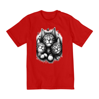 Nome do produto Camiseta Quality Infantil 10a/14a - 3 Gatinhos sorrindo