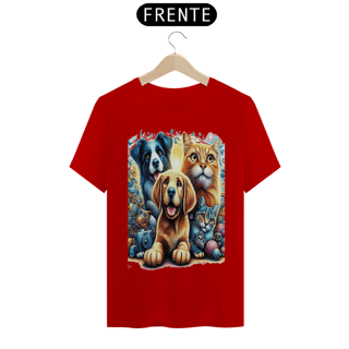 Nome do produto T- shirt Classic -  Amigos para sempre - Gatos e Cães