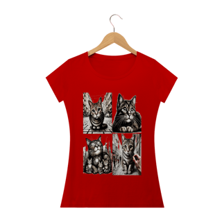 Nome do produto Camiseta Baby Long Classic -4 gatos