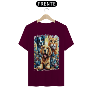 Nome do produto T- shirt Classic -  Amigos para sempre - Gatos e Cães
