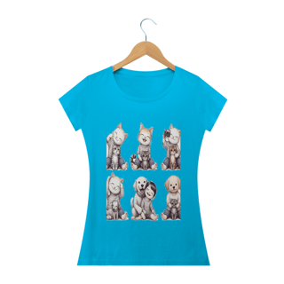 Nome do produto Camiseta Baby Classic Long- Camiseta coletânea bebê gatos e cachorro