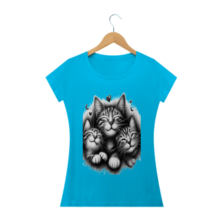 Nome do produto Camiseta Baby Long Classic - 3 Gatinhos sorrindo,