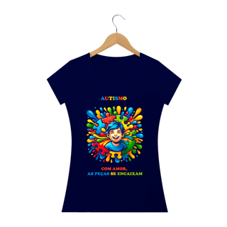 Nome do produto Feminina - Autismo  - Com amor, as peças se encaixam (linha quality)