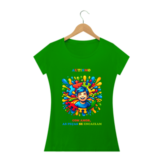 Nome do produto Feminina - Autismo  - Com amor, as peças se encaixam (linha quality)