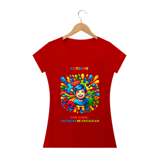 Nome do produto Feminina - Autismo  - Com amor, as peças se encaixam (linha quality)