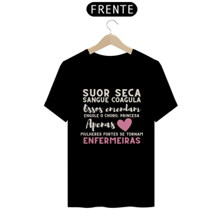 Camisa Manga Comum Enfermagem Frases Varias Cores