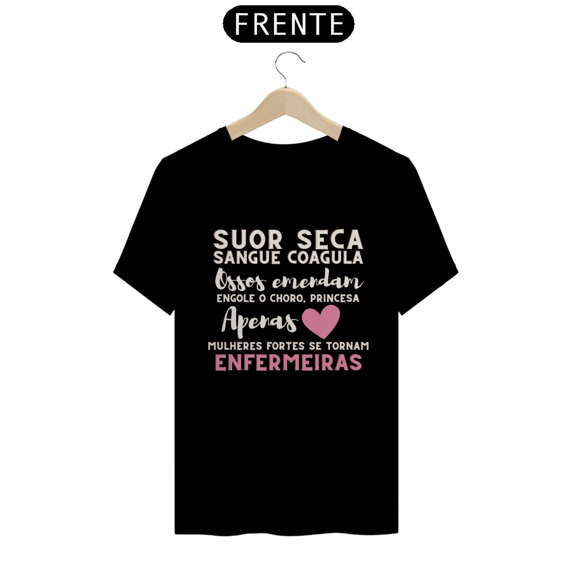 Camisa Manga Comum Enfermagem Frases Varias Cores