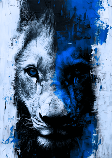 Poster Retrato Leão Azul