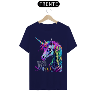 Nome do produtoCamiseta Classic Unicórnio Motivacional Acredite
