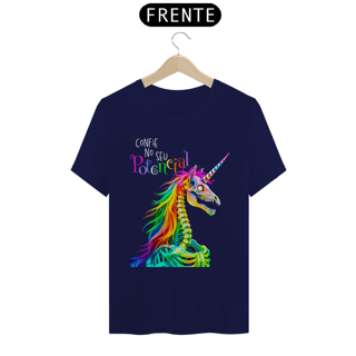 Nome do produtoCamiseta Classic Unicórnio Motivacional Confie
