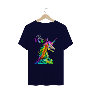 Nome do produtoCamiseta Plus Size Unicórnio Motivacional Confie