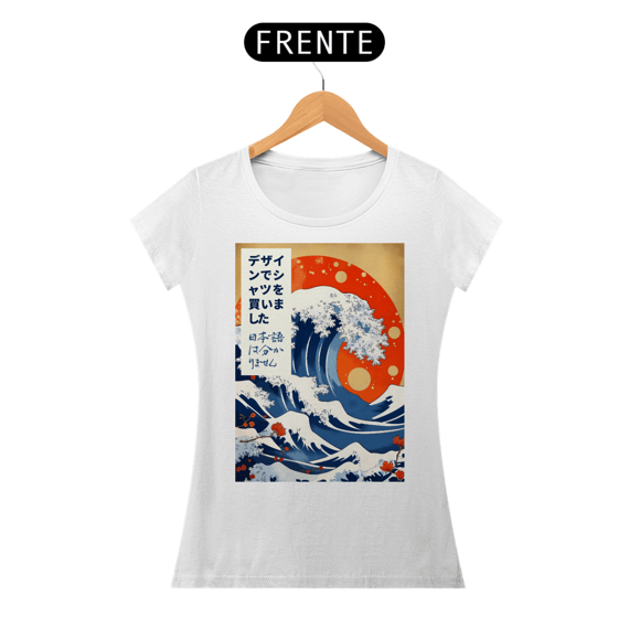 Camiseta Baby Long Ondas de Hokusai