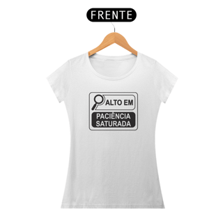 Camiseta Baby Long Alto em Paciência Saturada