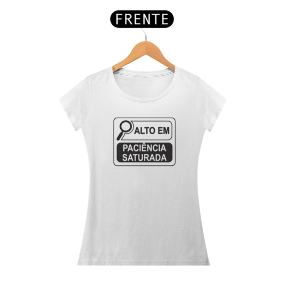 Camiseta Baby Long Alto em Paciência Saturada