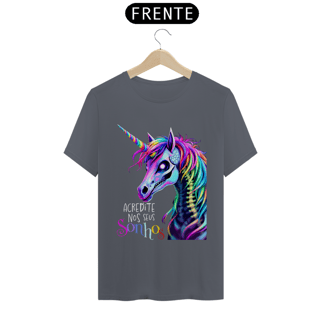 Nome do produtoCamiseta Classic Unicórnio Motivacional Acredite