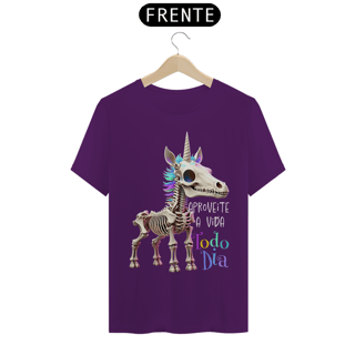 Nome do produtoCamiseta Classic Unicórnio Motivacional Aproveite