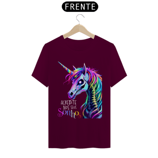 Nome do produtoCamiseta Classic Unicórnio Motivacional Acredite