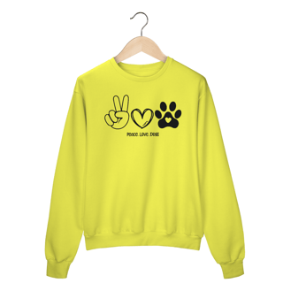 Nome do produto Moletom Blusão Peace, love, dogs