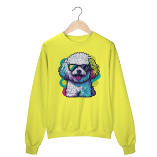 Nome do produto Moletom Blusão Bichon Frisé de Óculos de Sol