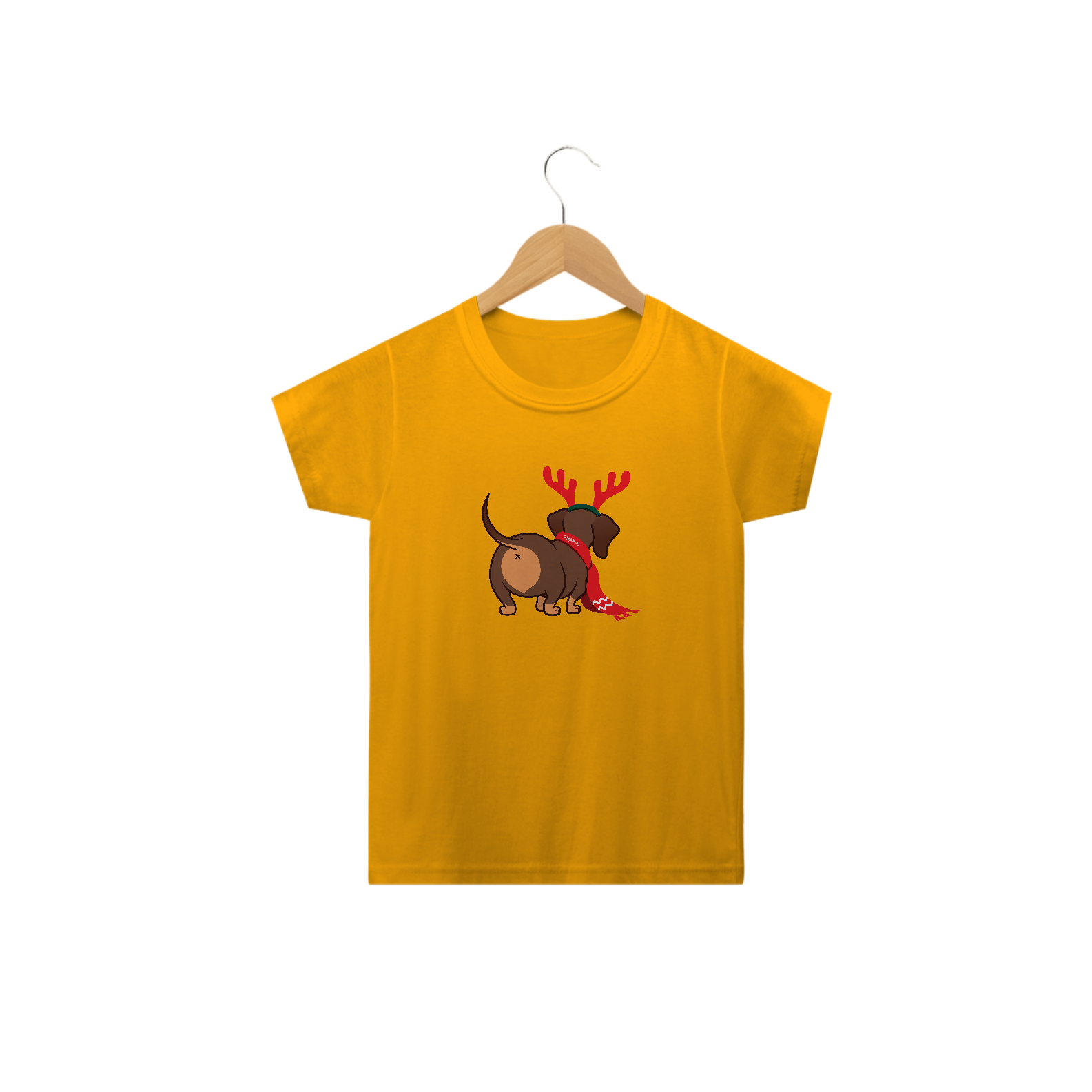 Camiseta Infantil Dachshund Natal