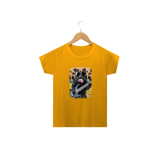 Nome do produto Camiseta Infantil Bulldog Francês Tocando Guitarra