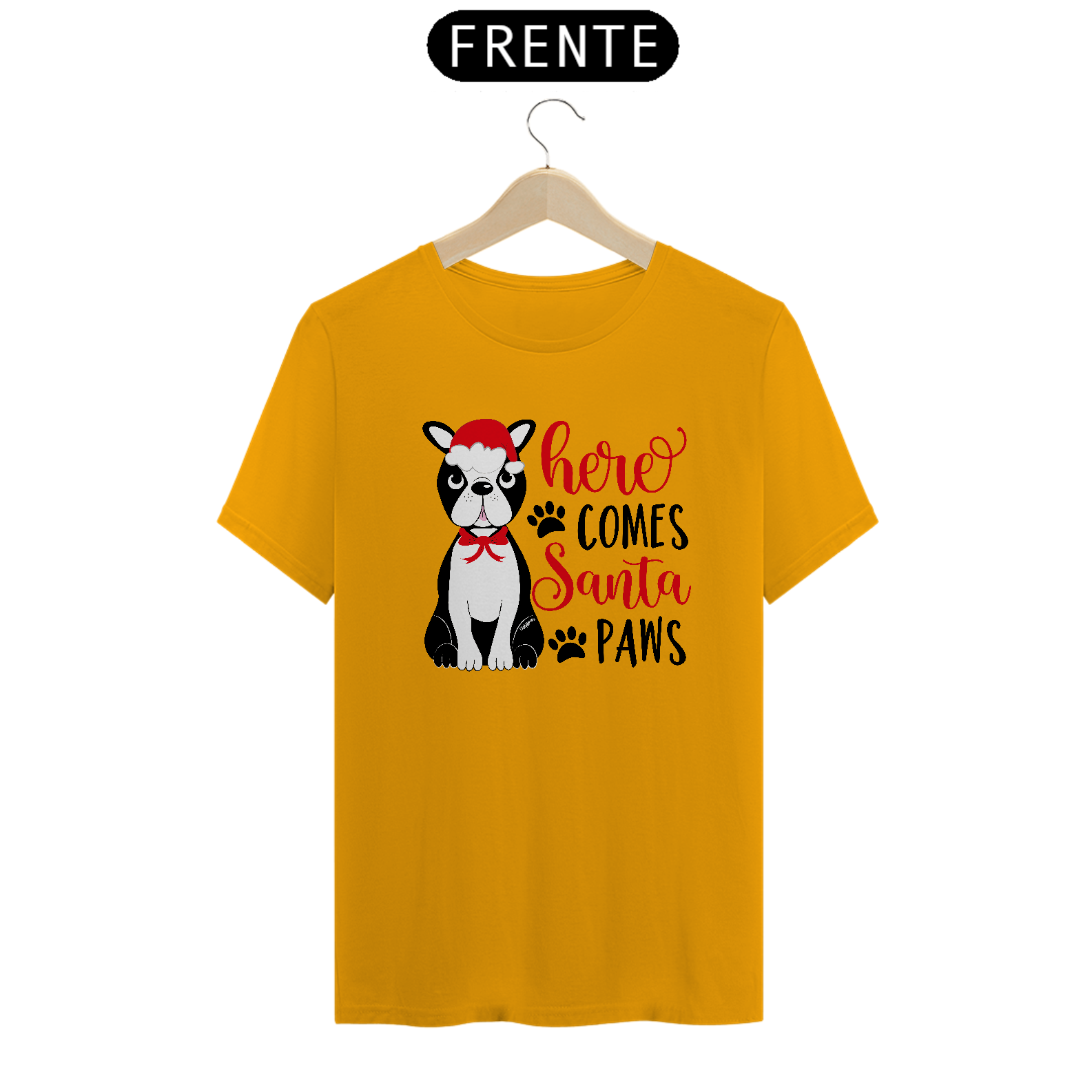 Camiseta Natal - Here Comes Santa Paws